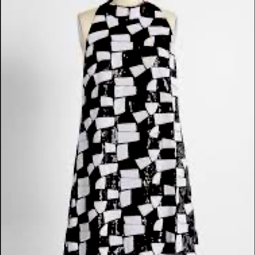 Sequined High Neck Swing Dress